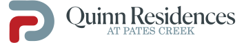 The image is a logo for Quinn Residences at Pates Creek.